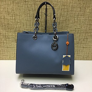 Женская тёмно голубая сумка MICHAEL KORS Cynthia из натуральной кожи