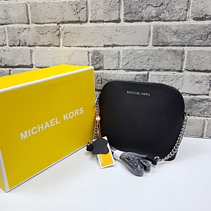 Женская чёрная сумка MICHAEL KORS Cindy Large Saffiano Leather Crossbody из кожи