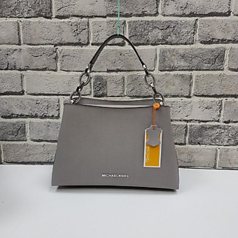 Женская серая сумка MICHAEL KORS PORTIA MEDIUM SAFFIANO из сафьяновой кожи