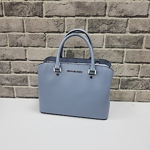 Женская голубая сумка MICHAEL KORS из сафьяновой кожи