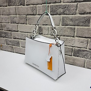 Женская белая сумка MICHAEL KORS PORTIA MEDIUM SAFFIANO из сафьяновой кожи
