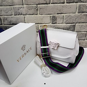 Женская белая сумка VERSACE из кожи