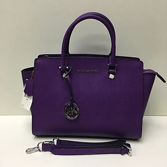 Женская фмолетовая сумка MICHAEL KORS Selma из натуральной кожи