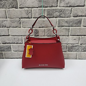 Женская красная сумка MICHAEL KORS PORTIA MEDIUM SAFFIANO из сафьяновой кожи