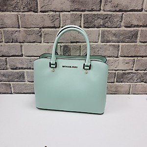 Женская мятная сумка MICHAEL KORS из сафьяновой кожи