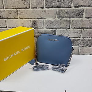 Женская тёмно голубая сумка MICHAEL KORS Cindy Large Saffiano Leather Crossbody из кожи