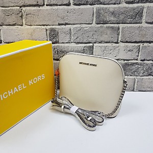 Женская бежевая сумка MICHAEL KORS Cindy Large Saffiano Leather Crossbody из кожи