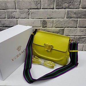 Женская жёлтая сумка VERSACE из кожи